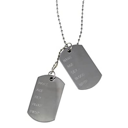 American Military Tag Pendant Chain Necklace